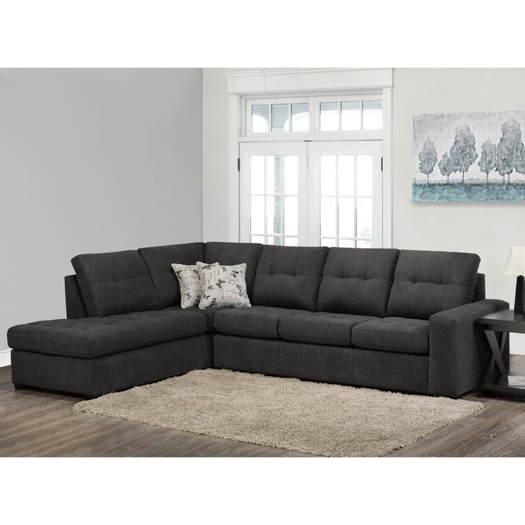 Grey Tufted Sectional Couch / Acme Furniture Bois Ii 4 Seat Tufted